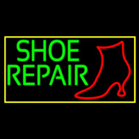 Shoe Repair Yellow Border Neontábla