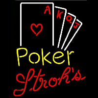 Strohs Poker Ace Series Beer Sign Neontábla