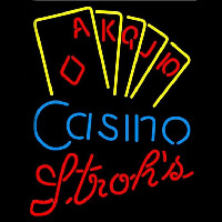 Strohs Poker Casino Ace Series Beer Sign Neontábla