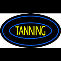 Tanning Double Oval Blue Border Neontábla