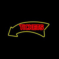 Tickets With Yellow Arrow Neontábla