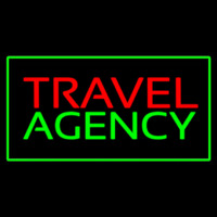 Travel Agency Green Rectangle Neontábla