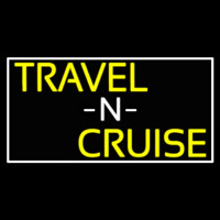 Travel N Cruise With White Border Neontábla