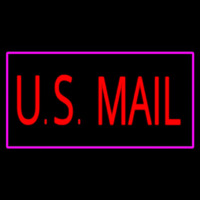 Us Mail Rectangle Purple Neontábla