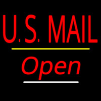 Us Mail Script2 Open Yellow Line Neontábla