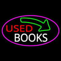 Used Books With Arrow Neontábla