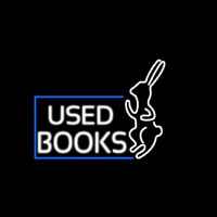 Used Books With Rabbit Logo Neontábla