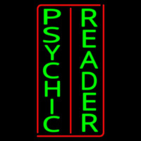 Vertical Green Psychic Reader Red Border Neontábla