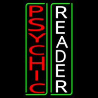 Vertical Red Psychic White Reader Green Border Neontábla