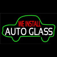 We Install Auto Glass Car Logo Neontábla