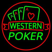 Western Poker 2 Neontábla