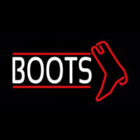 White Boots With Logo Neontábla