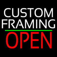 White Custom Framing With Open 1 Neontábla