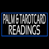 White Palm And Tarot Card Readings Blue Border Neontábla