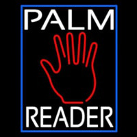 White Palm Reader Blue Border Neontábla