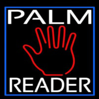 White Palm Reader Blue Border Neontábla