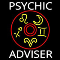 White Psychic Adviser With Logo Neontábla