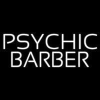 White Psychic Barber Neontábla