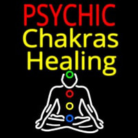 White Psychic Chakras Healing Neontábla