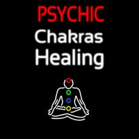 White Psychic Chakras Healing Neontábla