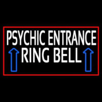 White Psychic Entrance Ring Bell Red Border Neontábla