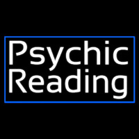 White Psychic Reading And Blue Border Neontábla