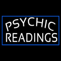 White Psychic Readings With Blue Border Neontábla