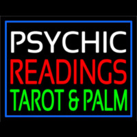 White Psychic Red Readings Green Tarot And Palm Neontábla