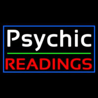 White Psychic Red Readings With Border Neontábla