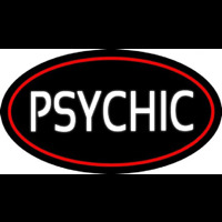 White Psychic With Red Border Neontábla