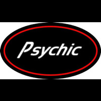 White Psychic With Red Oval Neontábla