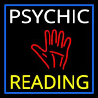 White Psychic Yellow Reading Block Palm Neontábla