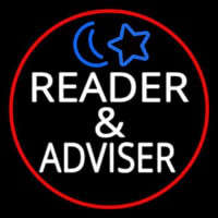 White Reader And Advisor Red Border Neontábla