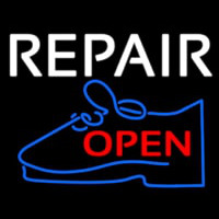 White Repair Blue Shoe Open Neontábla