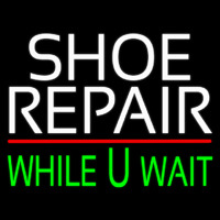 White Shoe Repair Green While You Wait Neontábla