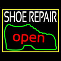 White Shoe Repair Open Neontábla