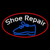 White Shoe Repair With Border Neontábla