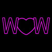 Wow With Heart Neontábla