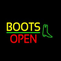 Yellow Boots Open With Logo Neontábla