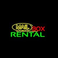 Yellow Mail Block Bo  Rental Neontábla