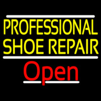 Yellow Professional Shoe Repair Open Neontábla