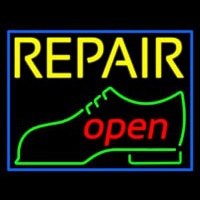 Yellow Repair Shoe Logo Open Neontábla