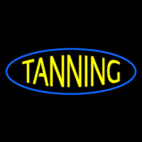 Yellow Tanning Blue Oval Neontábla